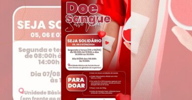 Prefeitura Municipal realiza Campanha de Doação de Sangue dias 05, 06 e 07 de agosto