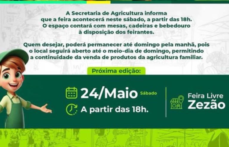 Feira Livre Municipal será realizada neste sábado em São Félix do Araguaia