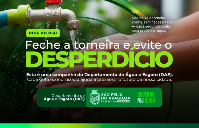 DAE reforça importância do uso consciente da água durante período de seca