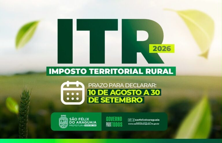 Produtores rurais devem ficar atentos ao prazo do ITR; Prefeitura divulga valores oficiais da Terra Nua para 2026